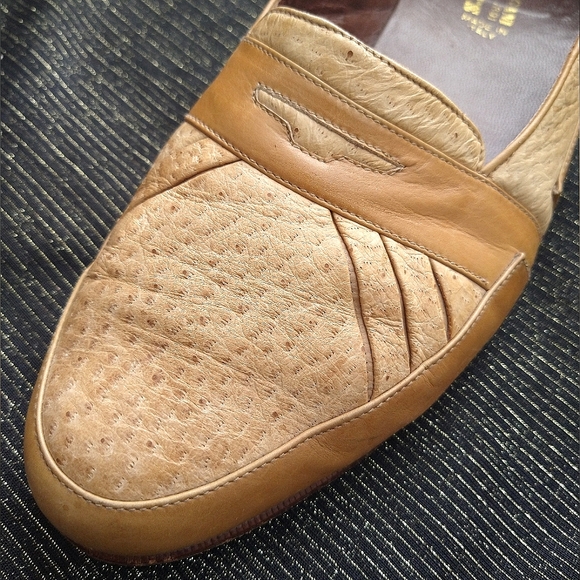 Italian Leather Men's Size 10 1/2, Loafers, R. Martegani, tan - Picture 1 of 5